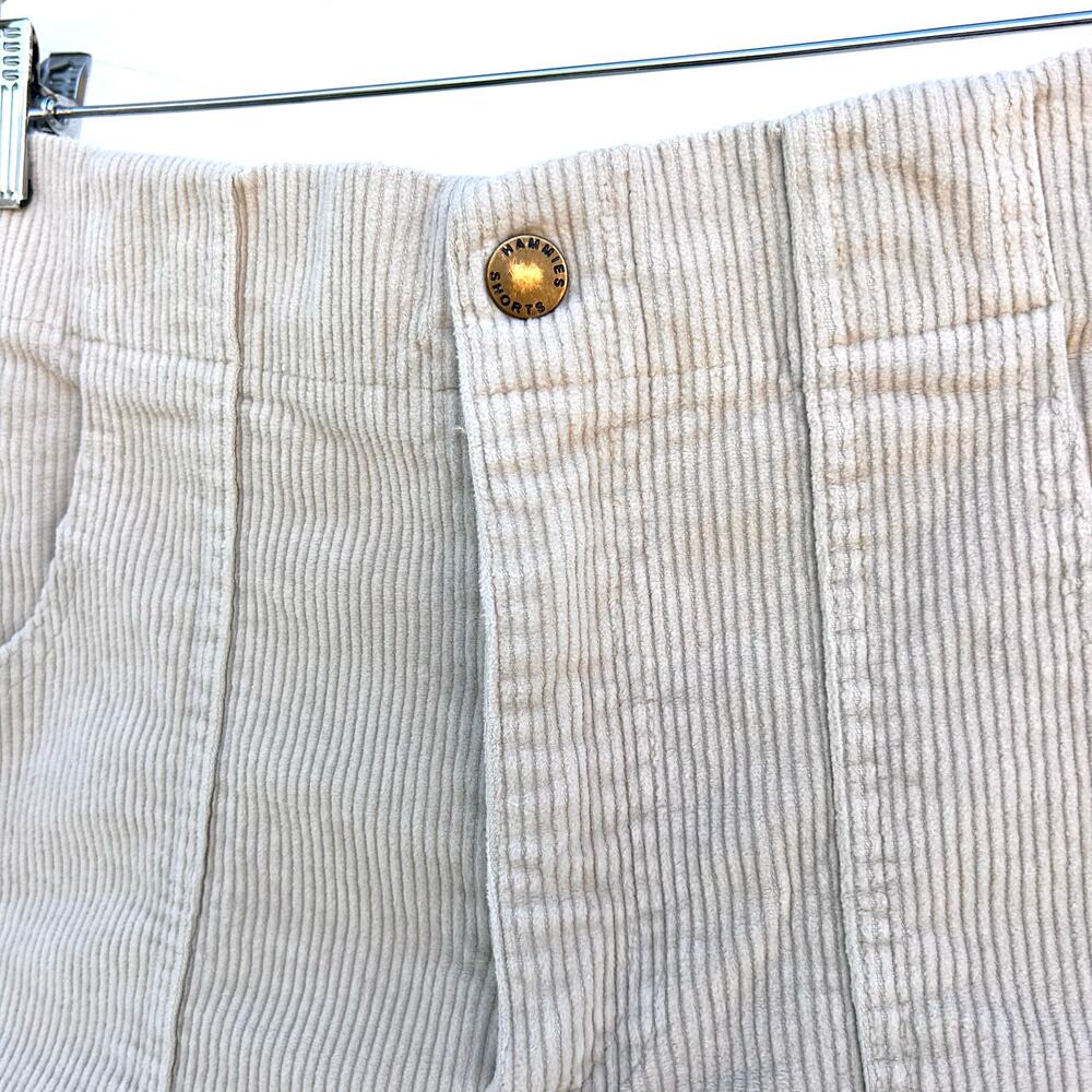 Hammies Women’s Retro High Waisted Corduroy Shorts Beige Size 28 - Picture 6 of 6